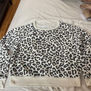 Grayson Threads Black and Cream Leopard Print Sweater